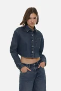 Cropped denim shirt